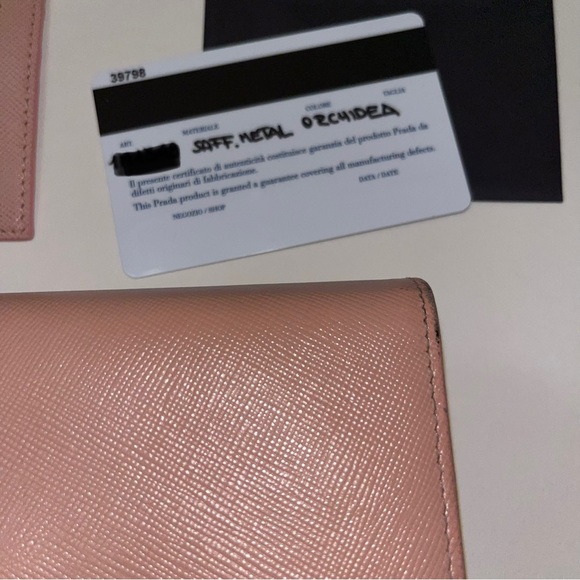 Orchid Pink PRADA Large Wallet & Detachable card holder on chain - Picture 8 of 16
